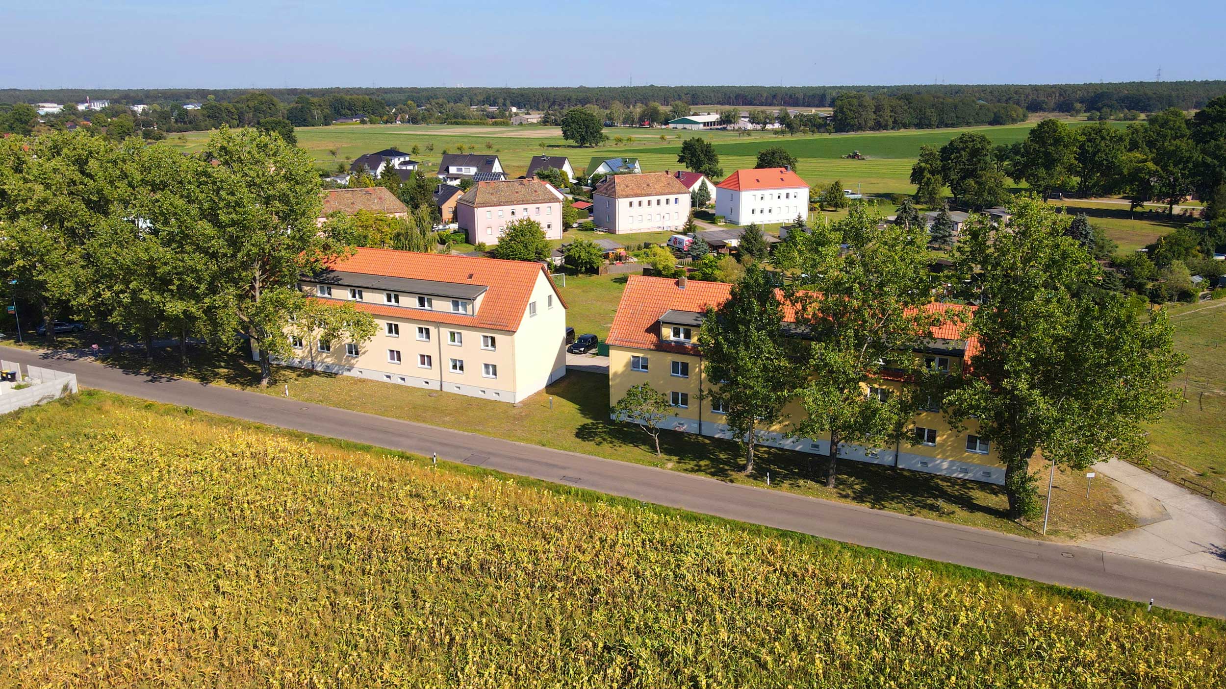 Wohngebäude in Krieschow - Luftperpektive