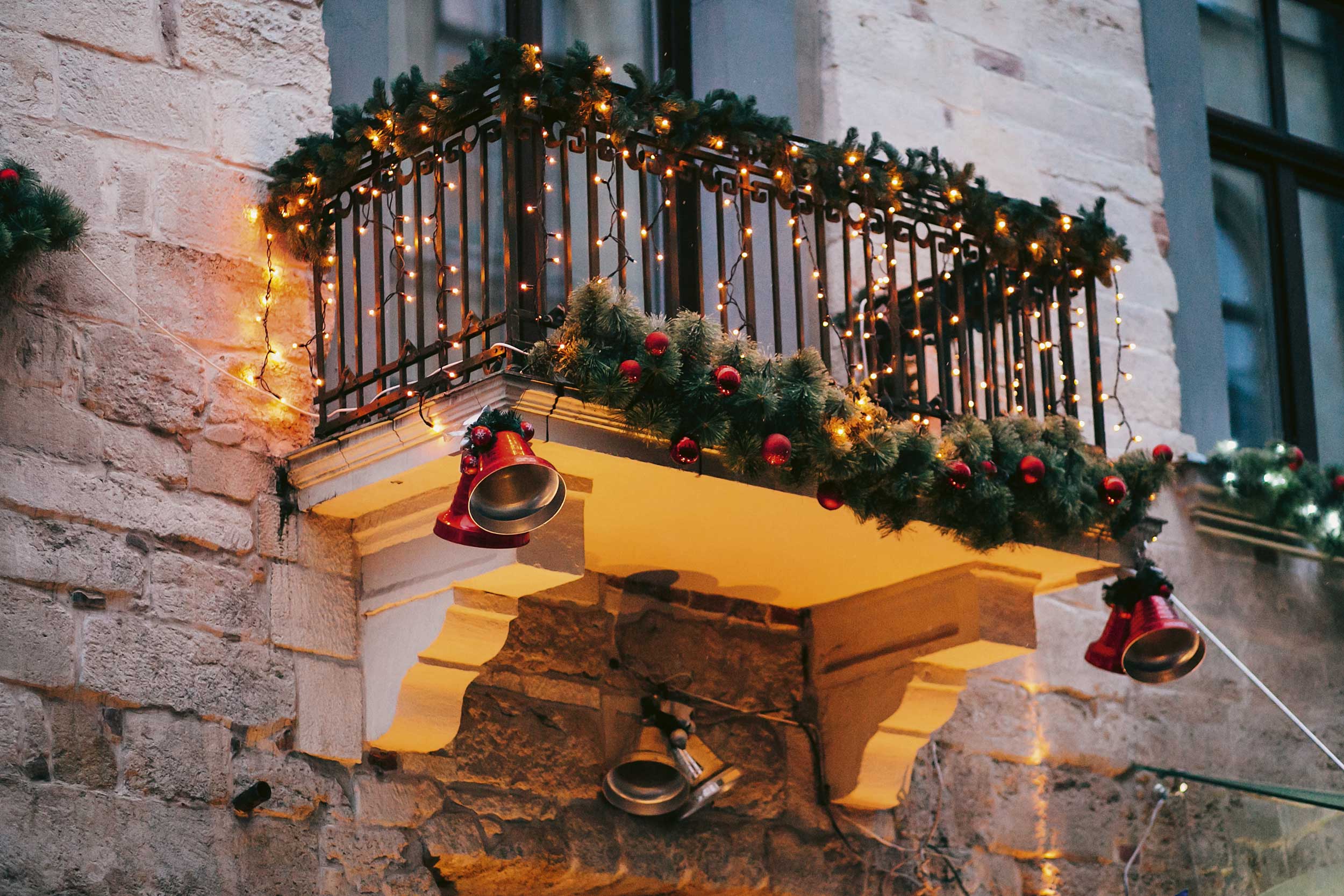 weihnachtlicher Balkon