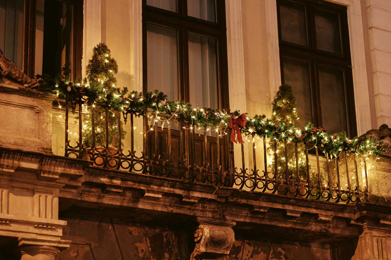 weihnachtlicher Balkon