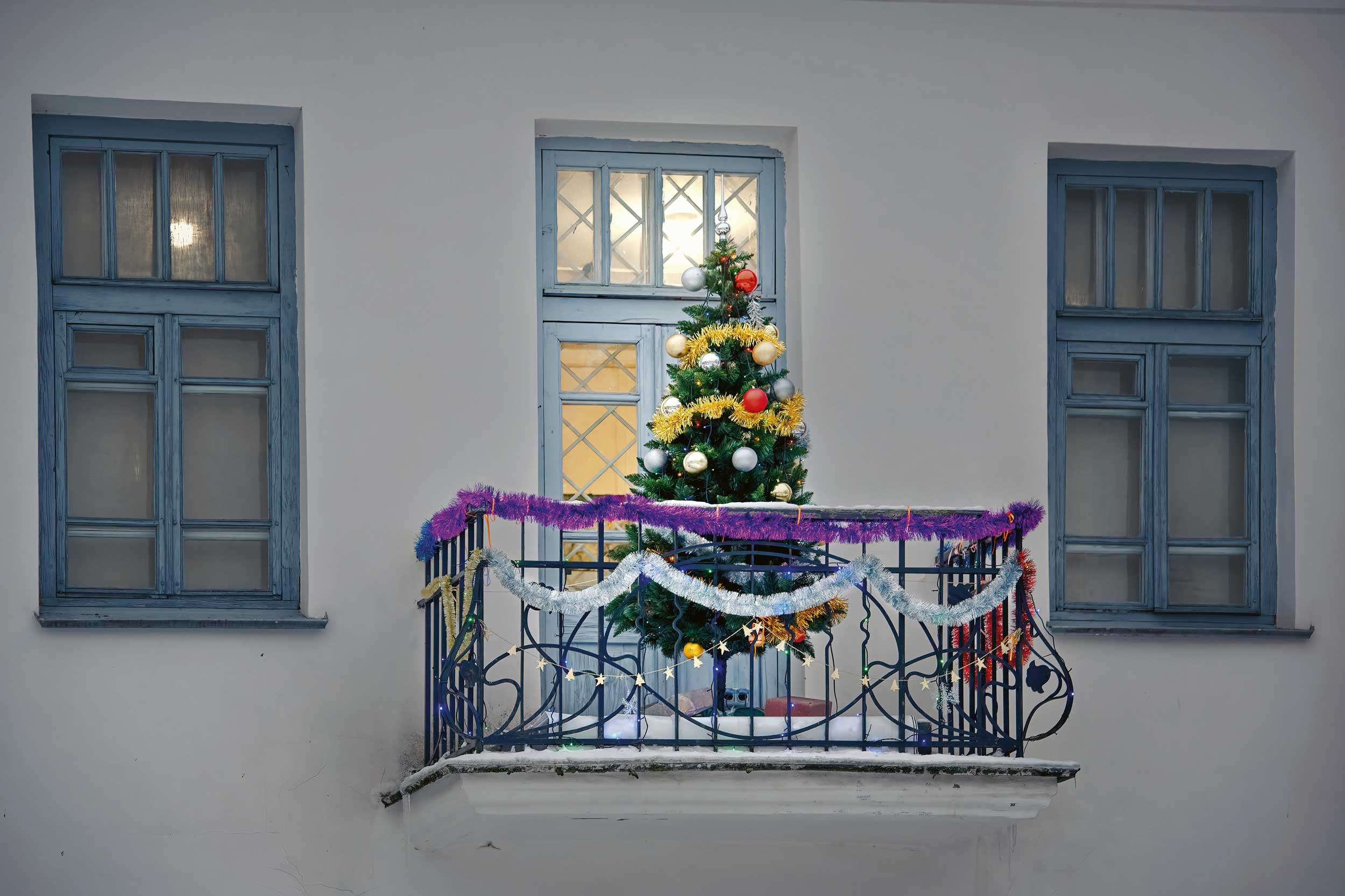 weihnachtlicher Balkon